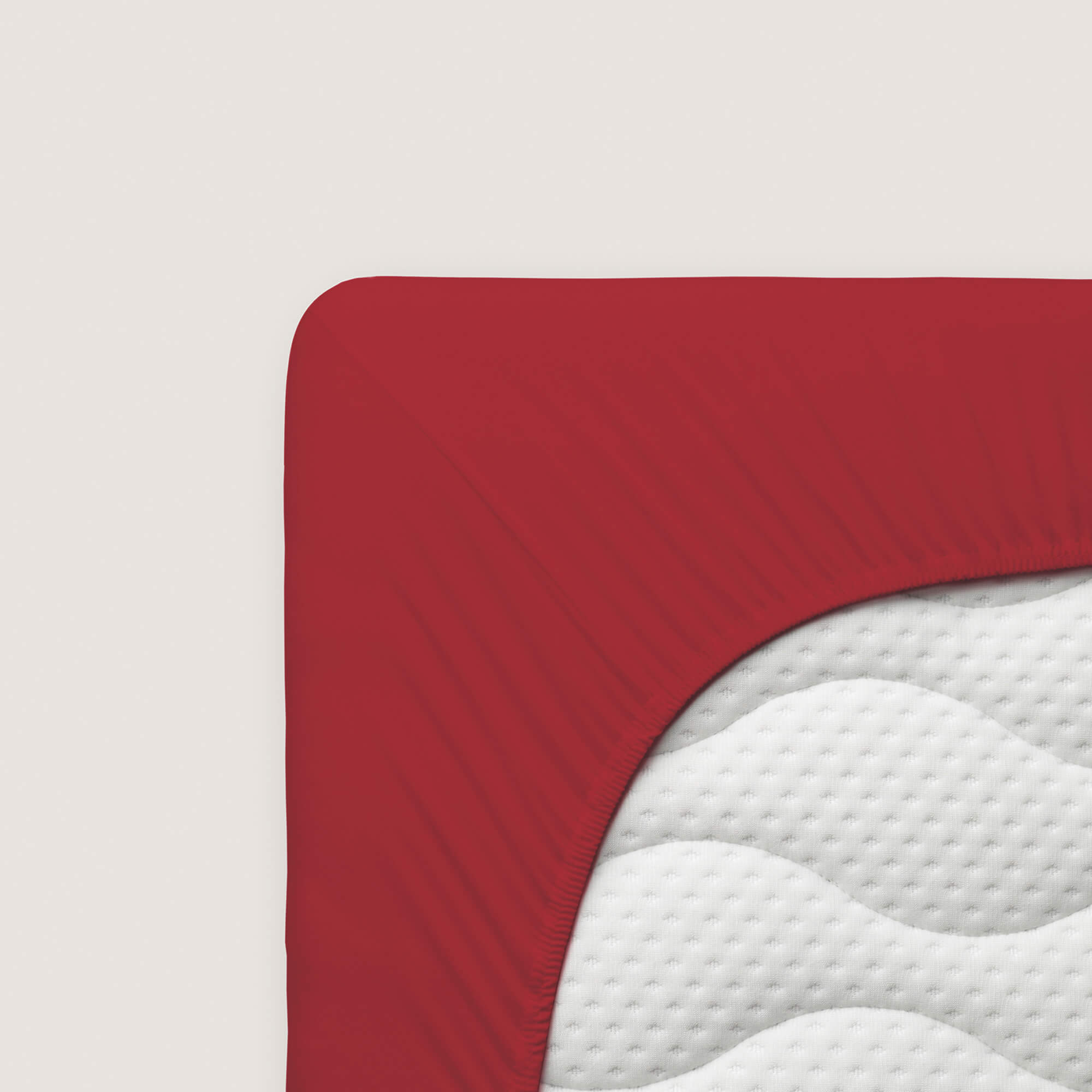 Spannbettlaken Pure Topper red deep Matratze Spannbettlaken Pure Topper von Schlafgut in Farbe red deep aus 95% Bio-Baumwolle und 5% Elasthan auf Matratze