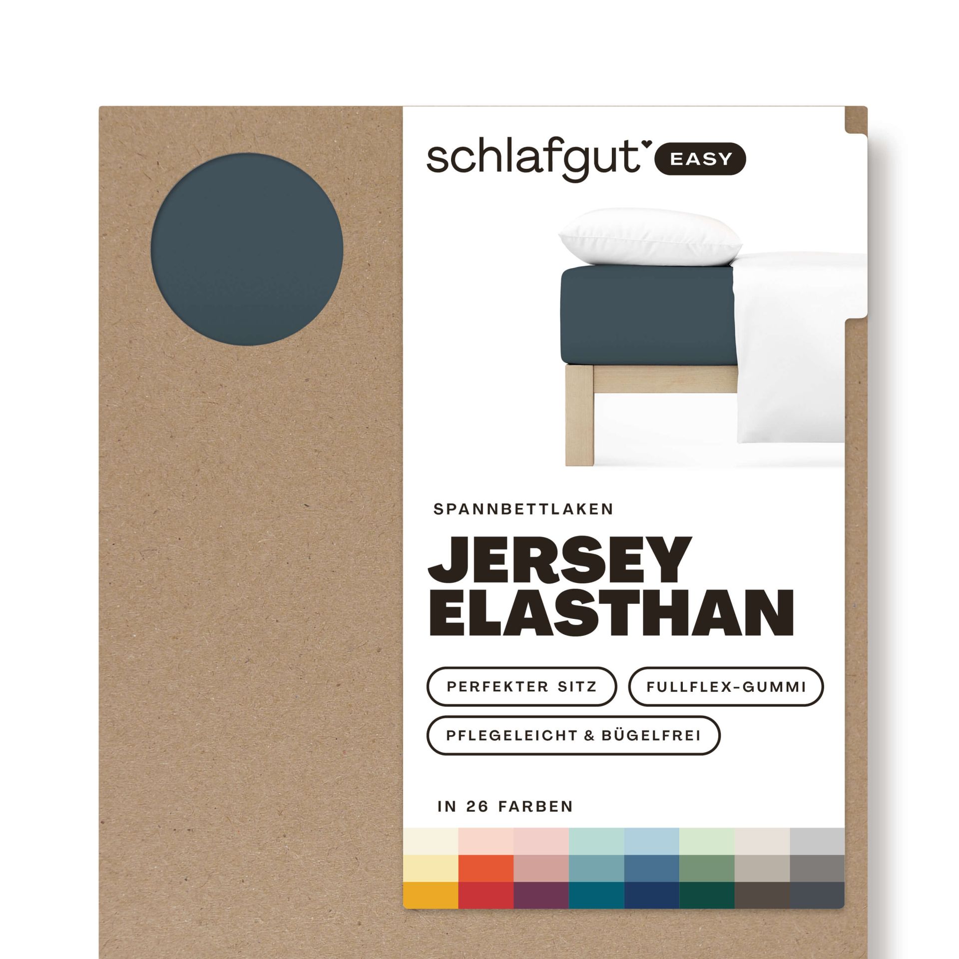Das Produktbild vom Spannbettlaken der Reihe Easy Elasthan in Farbe grey deep von Schlafgut
