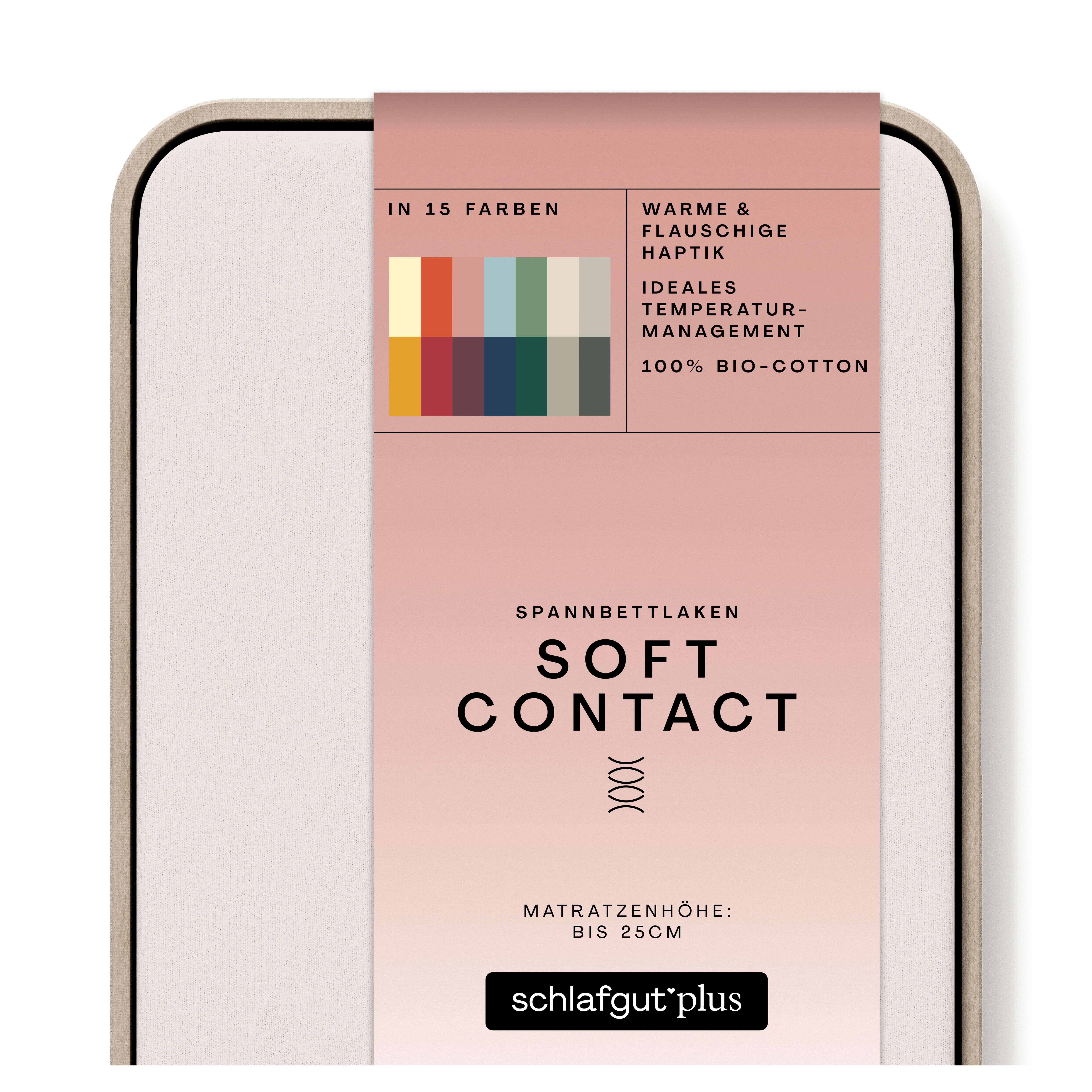 Das Produktbild vom Spannbettlaken der Reihe Soft Contact in Farbe sand light von Schlafgut