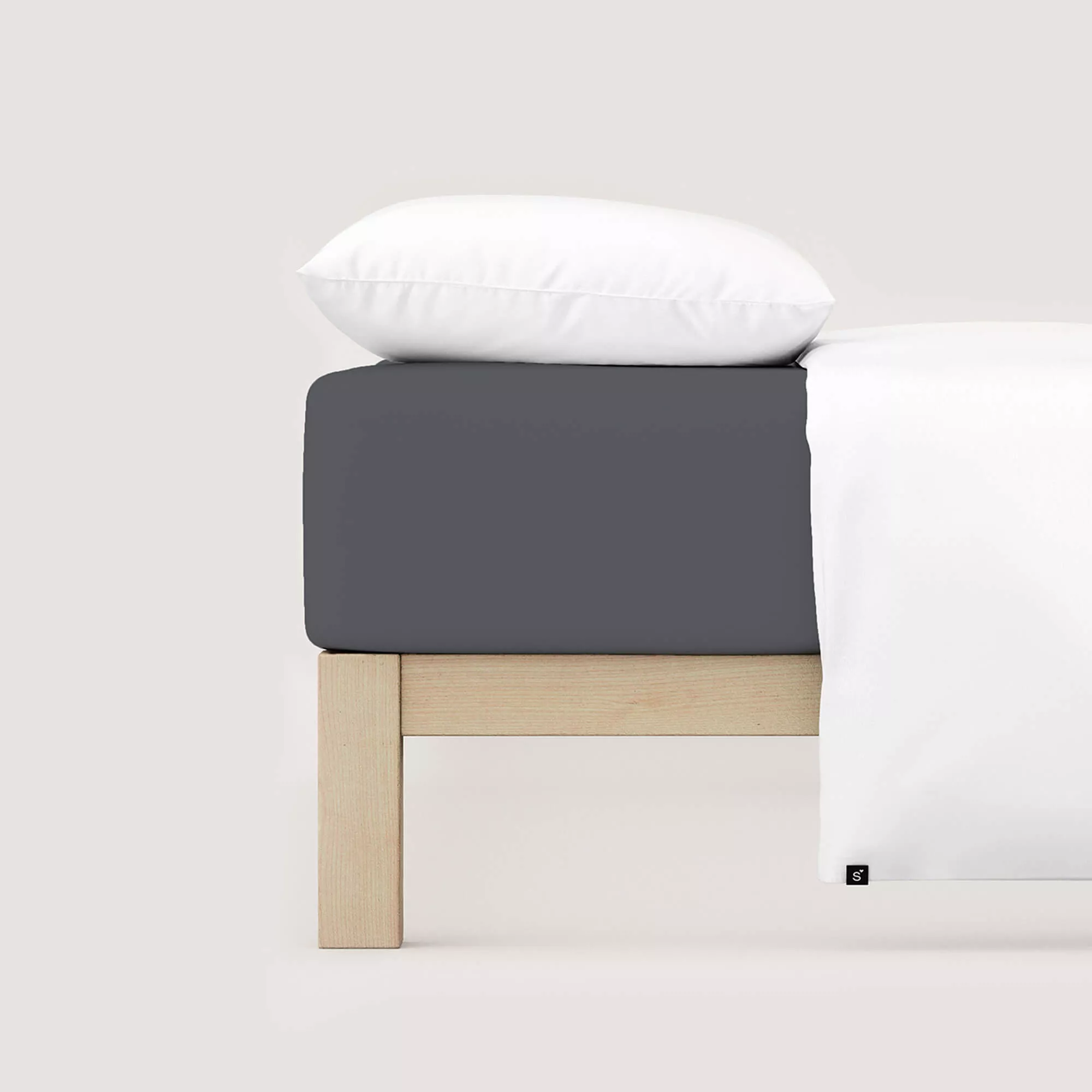 graues schlafgut Spannbettlaken Zwirn Jersey Premium aus Baumwolle/Elasthan