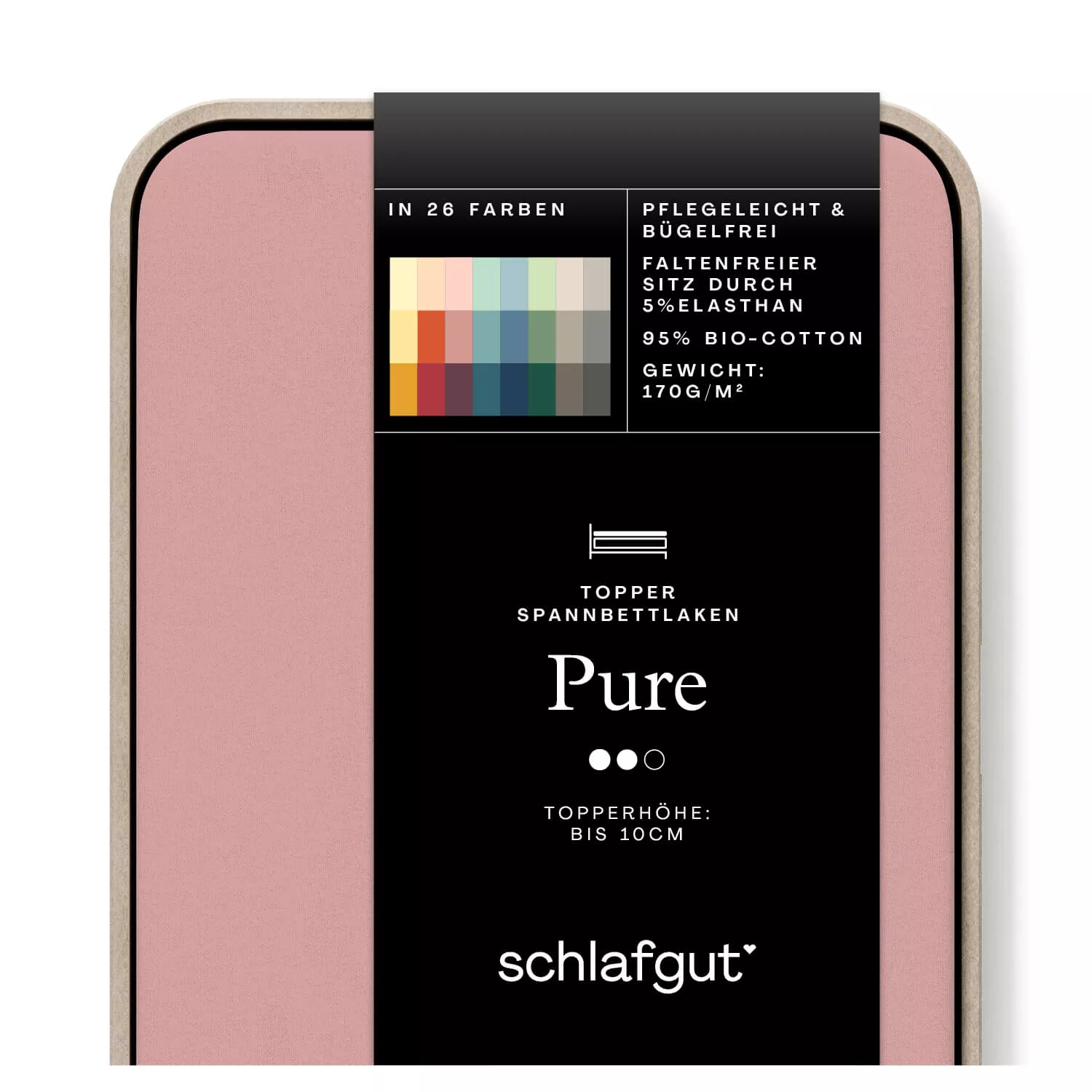 Das Produktbild vom Spannbettlaken der Reihe Pure Topper in Farbe purple mid von Schlafgut