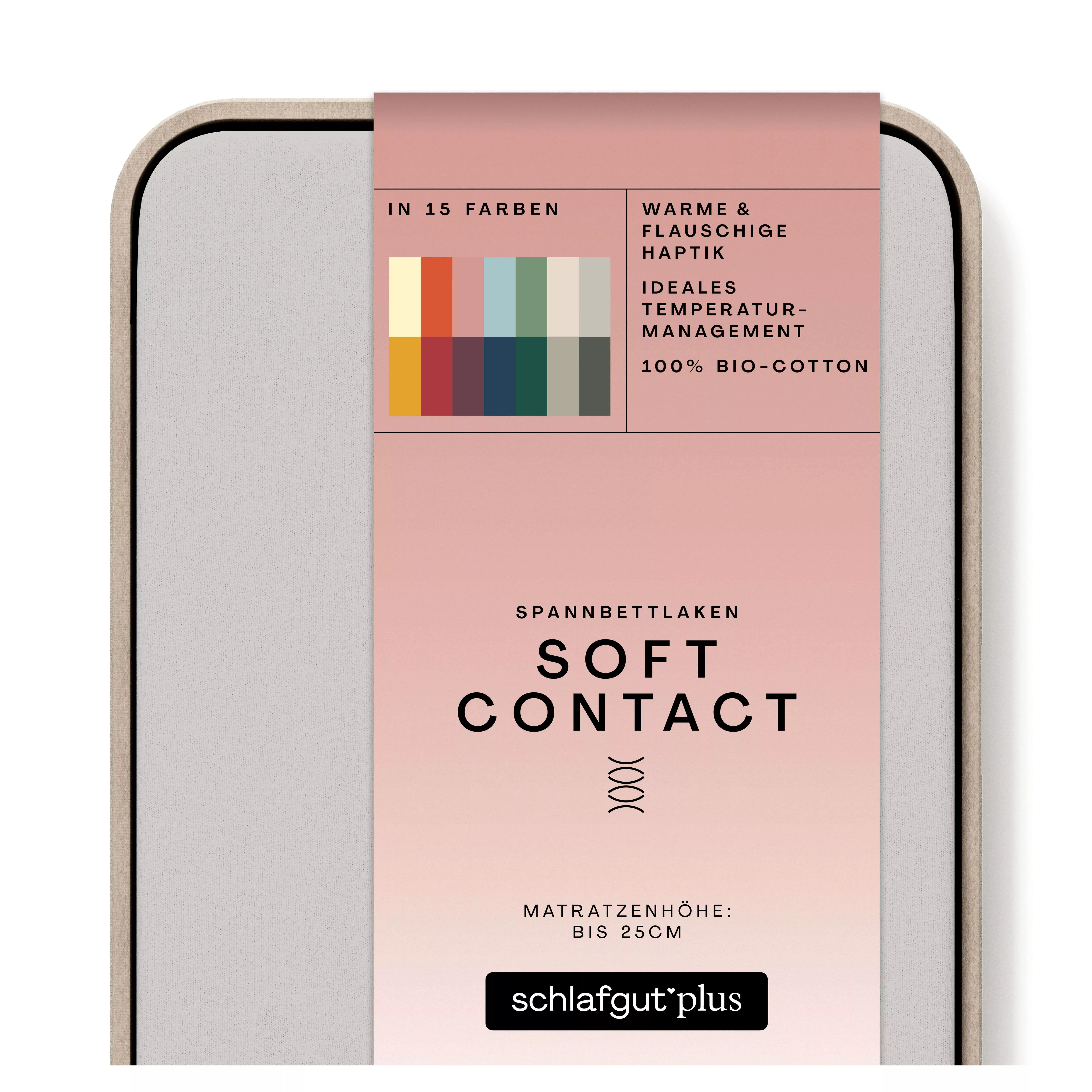 Das Produktbild vom Spannbettlaken der Reihe Soft Contact in Farbe grey light von Schlafgut