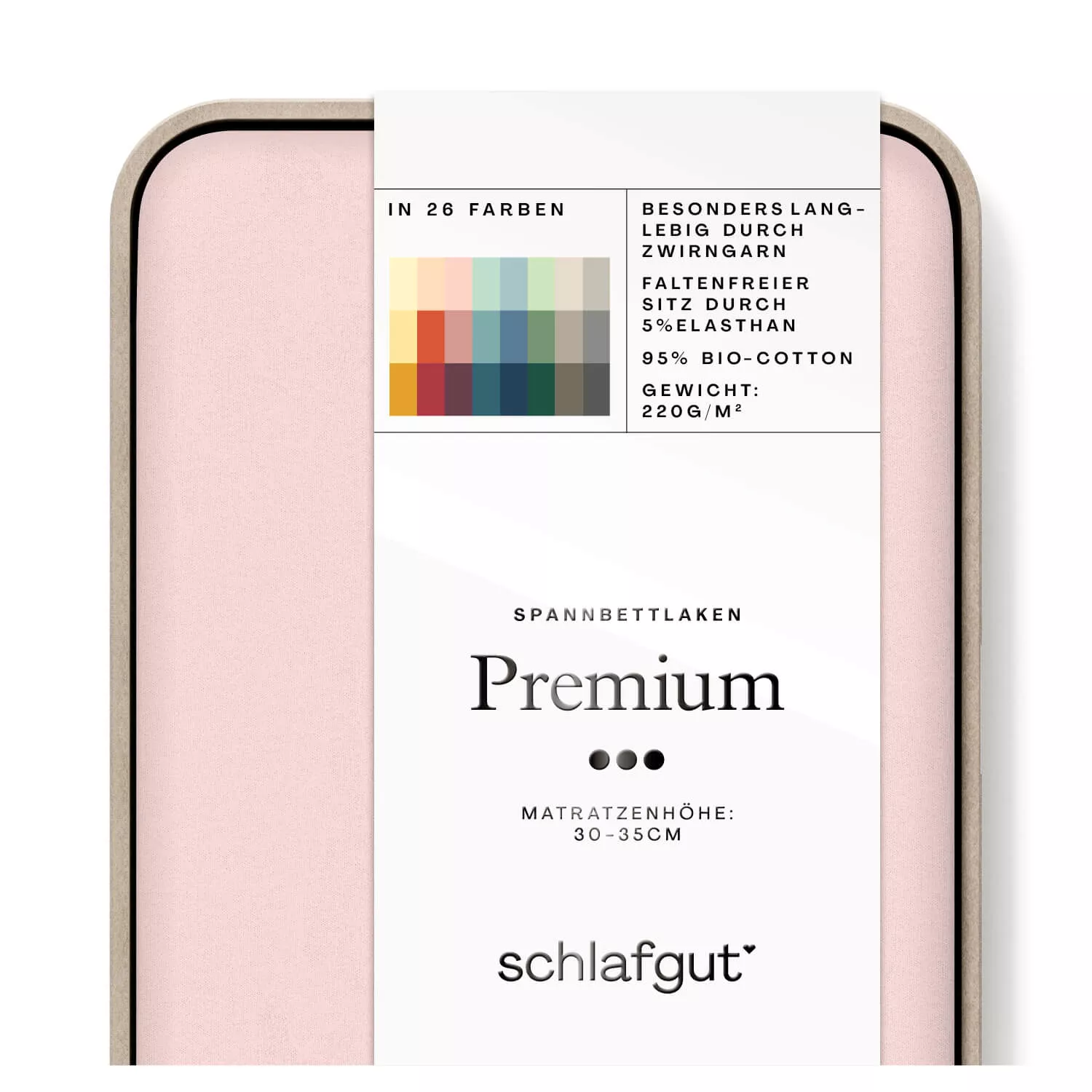 Das Produktbild vom Spannbettlaken der Reihe Premium in Farbe purple light von Schlafgut