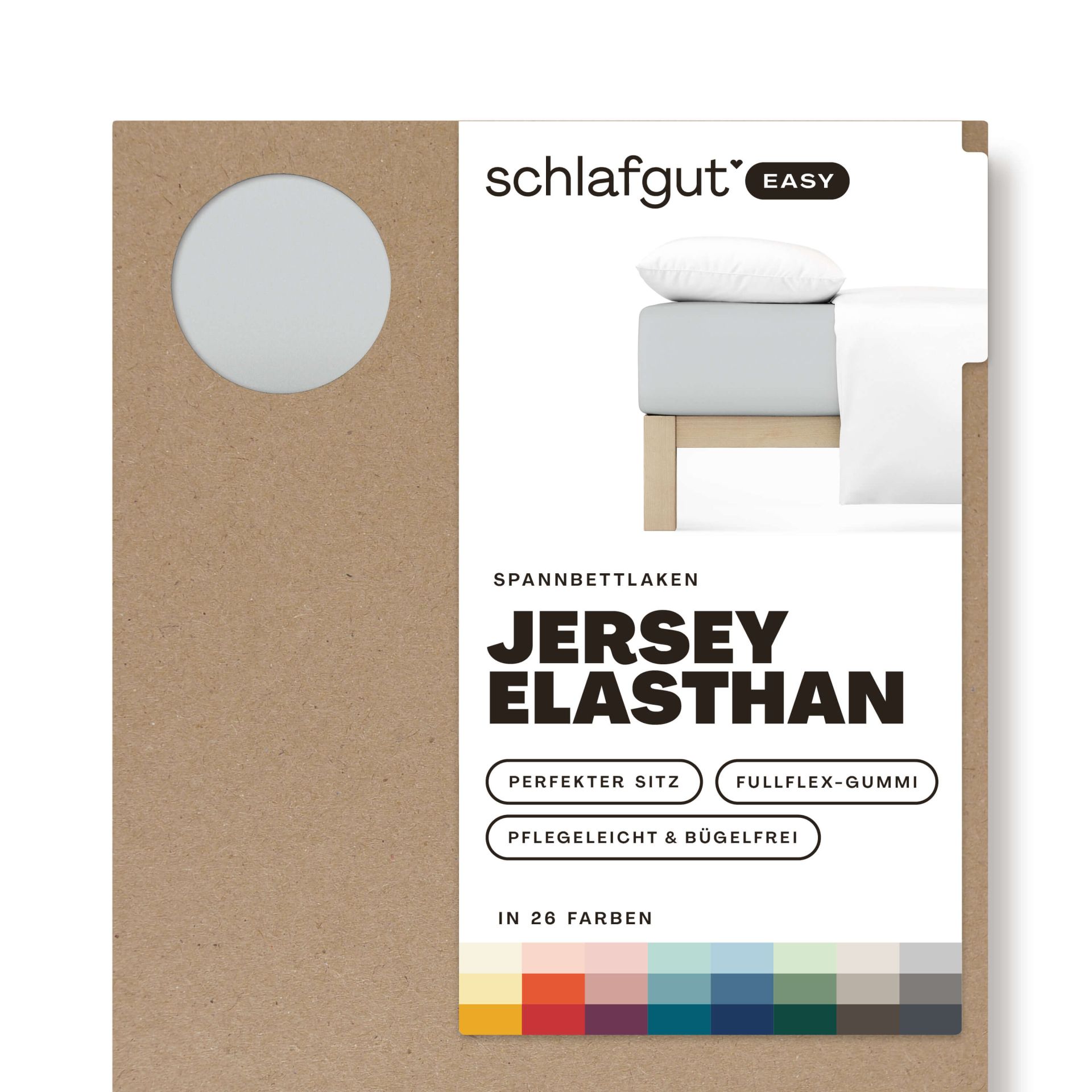 Das Produktbild vom Spannbettlaken der Reihe Easy Elasthan in Farbe grey light von Schlafgut