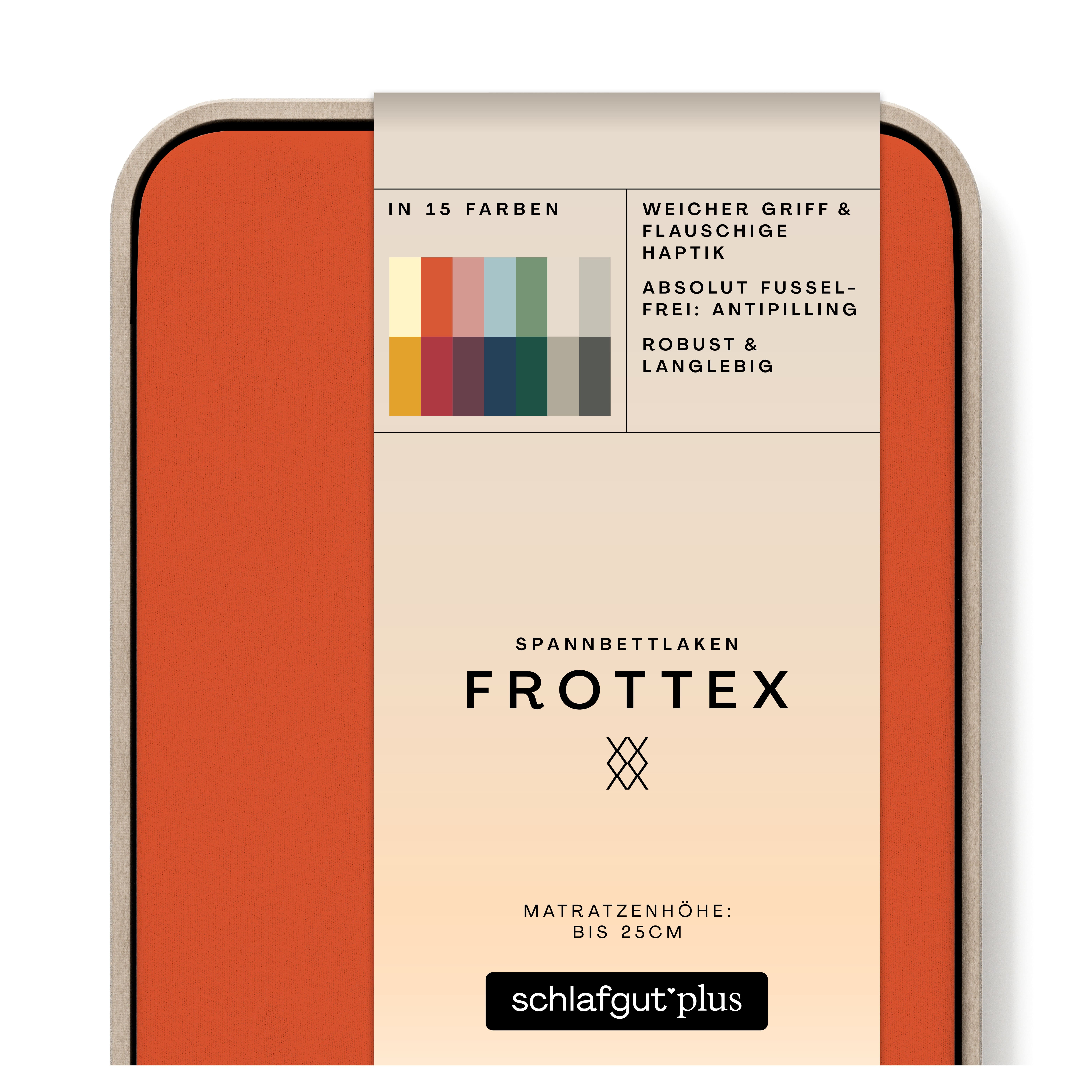 Das Produktbild vom Spannbettlaken der Reihe Frottex in Farbe red mid von Schlafgut