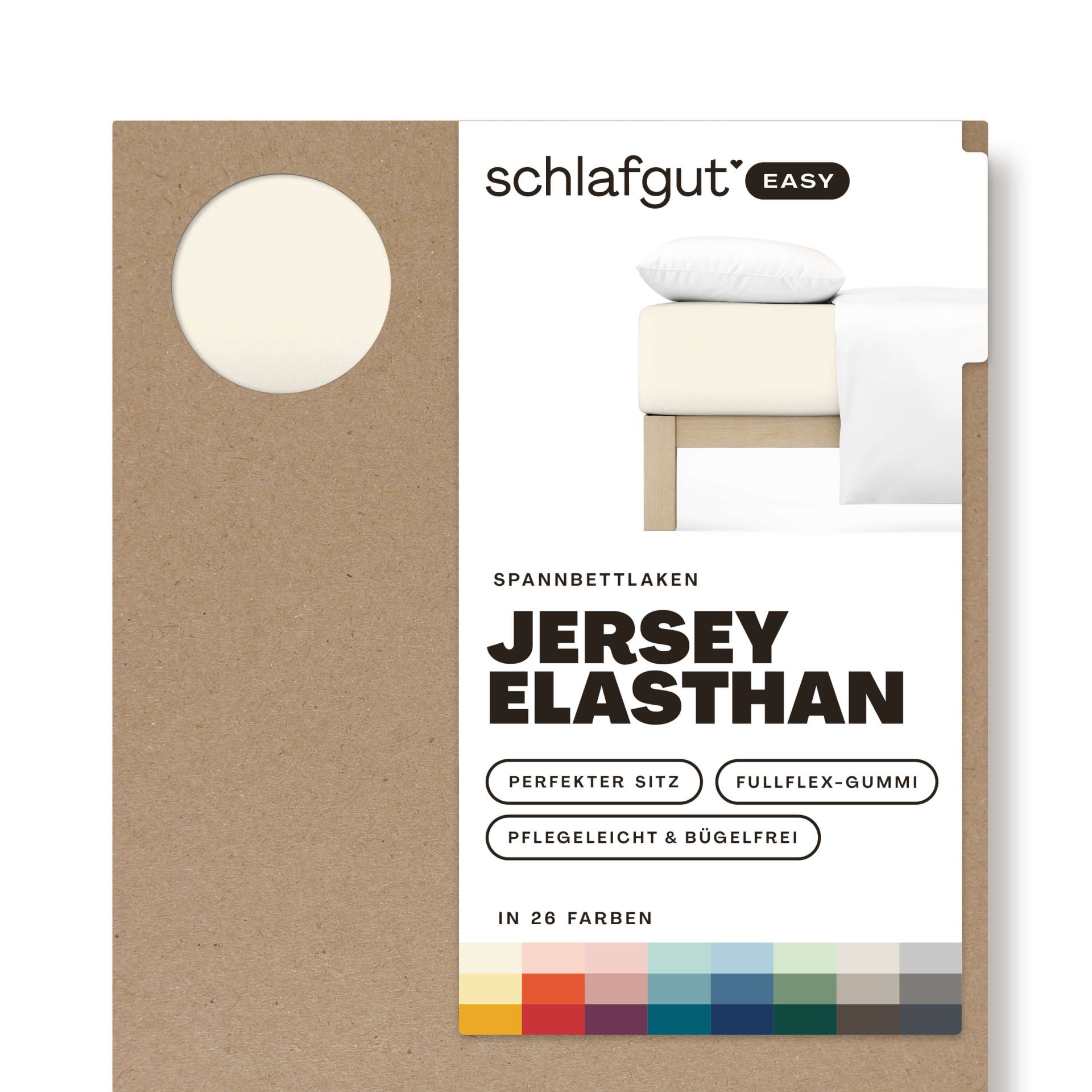 Das Produktbild vom Spannbettlaken der Reihe Easy Elasthan in Farbe yellow light von Schlafgut